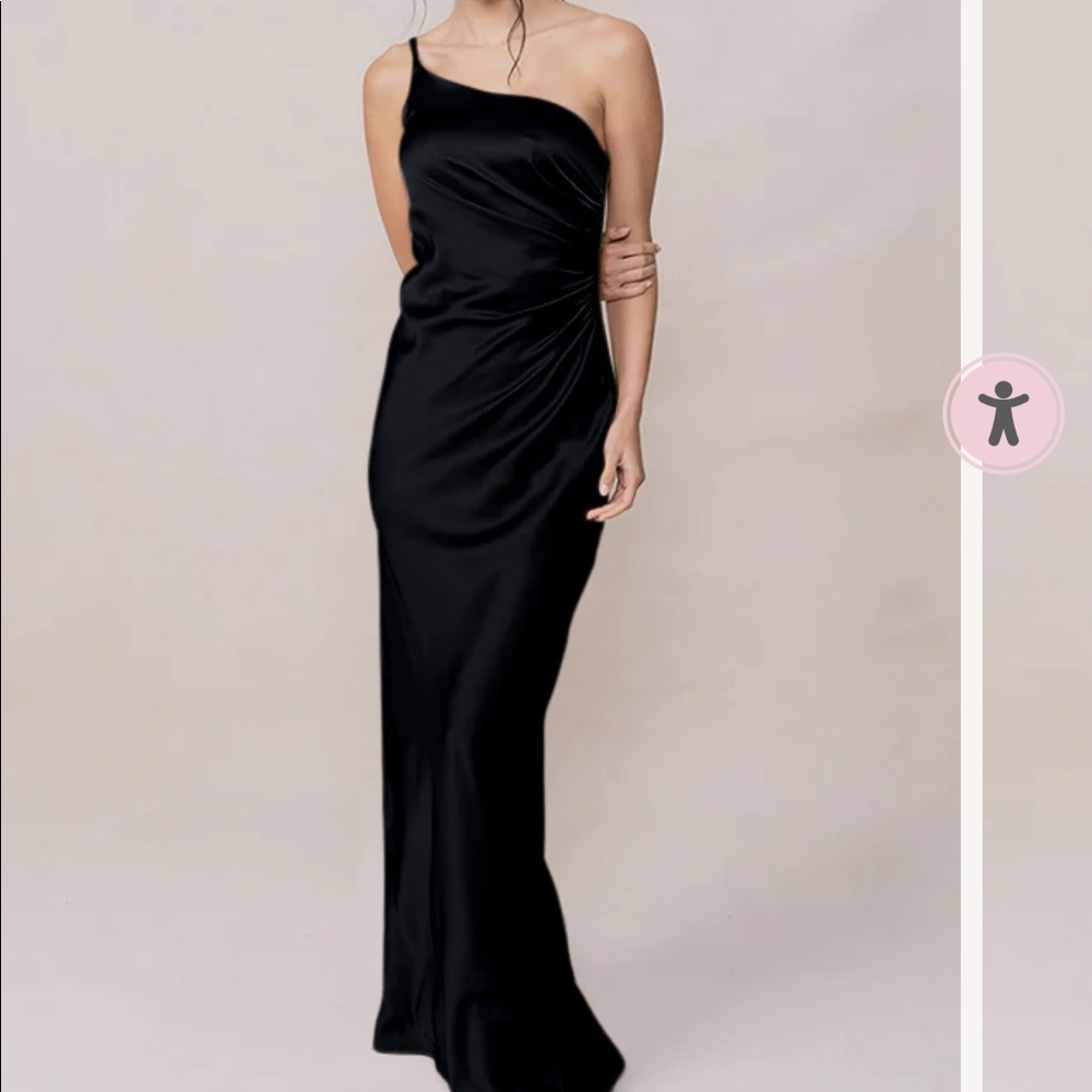Revelry Jade black satin dress